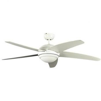 Pepeo Melton blanc, ventilateur de plafond avec pales blanches de 132 cm