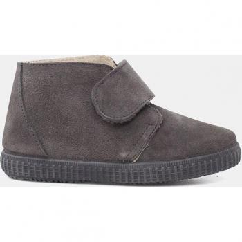 Pisamonas Botines Tira Ancha Gris, Forro Pelito, Tamaño 30