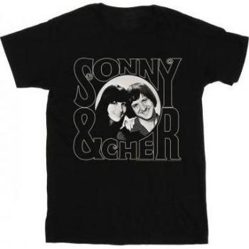 T-shirt noir pour fille avec motif Sonny & Cher