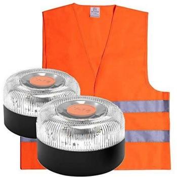 2X BALIZAUTO Luz de Emergencia con Base Imantada