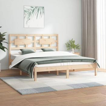 Solid Wood Pine Bed Frame 200x200 cm