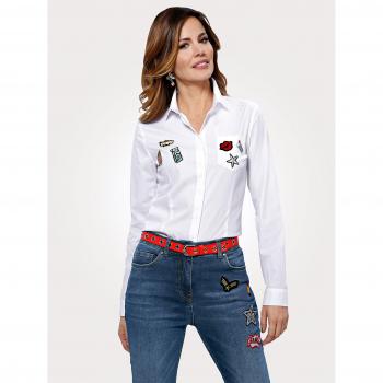 Monas Trendpatch‑Blouse, Größe 42, Damen