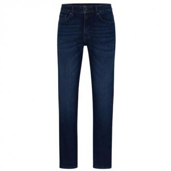 Boss Orange Mens Re.Maine Regular Fit Jeans in Dark Blue Comfort-Stretch Denim