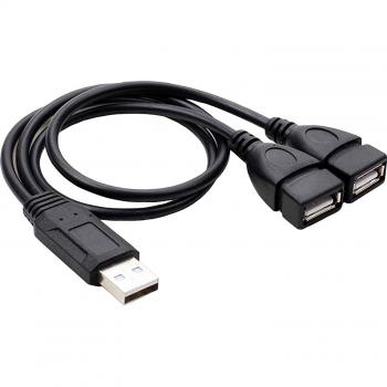 Cable USB Jack Y 2.0 con puerto A a A y alimentación de 33 cm