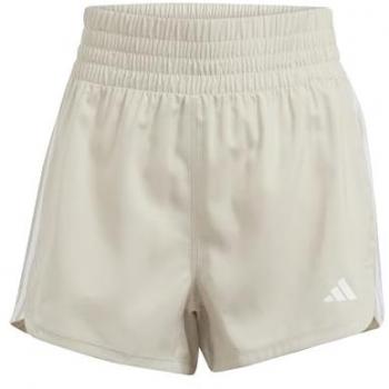 Shorts fitness Adidas Pacer Woven High Rise 3S beige claro M mujer