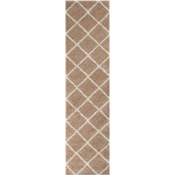 Modern Moroccan Diamond Design Shaggy Rug