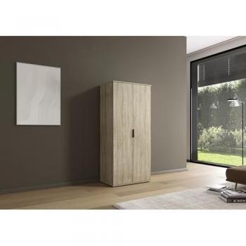 Drehtürenschrank Essea 2-türig, Kleiderschrank in Eiche Sonoma, 85 cm Breite