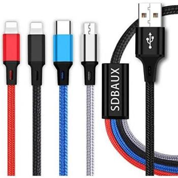 Câble 4 en 1 Multi Chargeur SDBAUX 1.2m