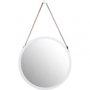 Adjustable Leather Strap Round Wall Mirror