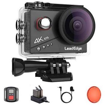 LeadEdge SportCam 4K Étanche 40 m Wi‑Fi 30 fps Kit Microphone Externe