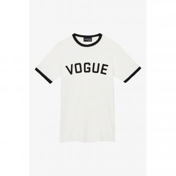 VOGUE Black Print College T-Shirt