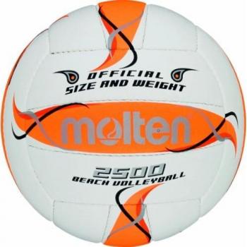 Molten BV2500‑FOR Sandvolleyball (Weiß/Orange/Silber) – 5er Set