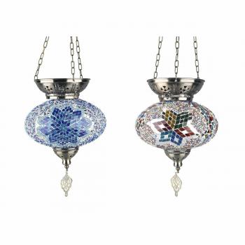 Bunte Deckenlampe DKD Home Decor aus Kristall und Metall (25 x 25 x 49 cm) (2 Stück)