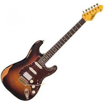Vintage V6HMRSSB ICON Ultra-Gloss Distressed Sunset Sunburst Guitar