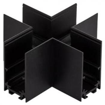 Connettore a X per Binario Magnetico Monofase 20mm Nero