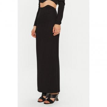 STAUD Black Floral A-Line Maxi Skirt – S