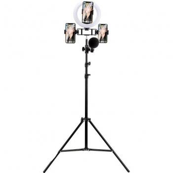 Lumière Anneau Dimmable pour Vlog avec Trépied et Support de Téléphone