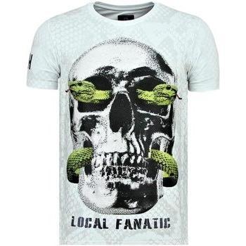 Local Fanatic Dames T-shirt met Strass en Skull Slang