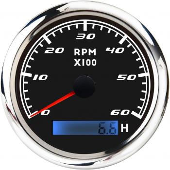 AquaRPM 85 mm – 6000 t/min – Tachymètre Numérique – Horloge LCD – 12 V/24 V