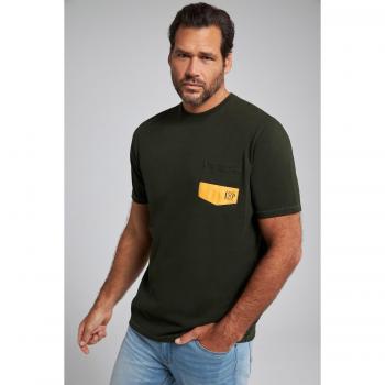 T-shirt verde con mezze maniche in cotone, uomo, taglia XL, JP1880
