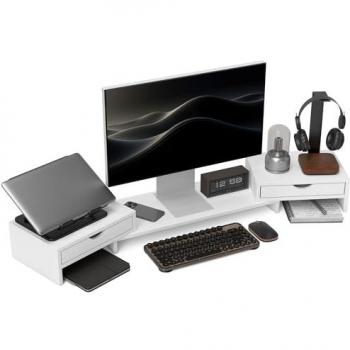 HomeOffice Duo Stand with Two Storage Drawers – Adjustable Length