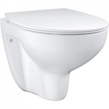 Toilette suspendue Grohe Bau Ceramic avec abattant Slim, softclose, sans bride, couleur blanche alpine