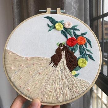 1Pcs 20cm 3D Flower Embroidery Kit for Weddings