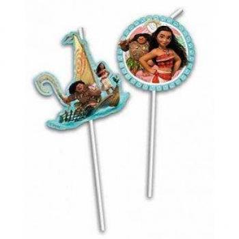 VAIANA Party‑Strohhalme – 6‑er Set zum Kindergeburtstag