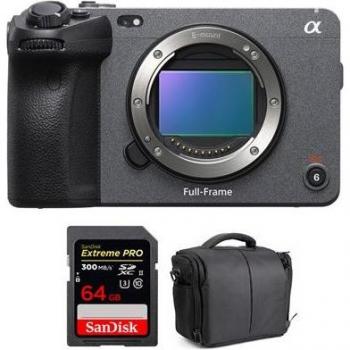 Sony FX3 con memoria SanDisk 64 GB Extreme Pro, bolso y libro digital