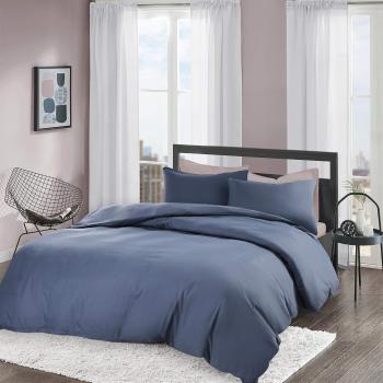 Silky-Soft Navy Brushed Duvet Cover Set Double Size