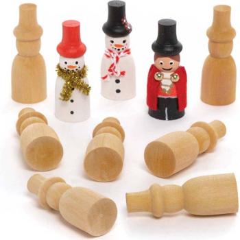 Mini Wooden Snowmen (Set of 8) Holiday Craft Supplies