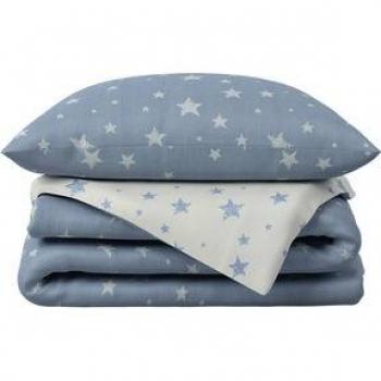 Hibboux Bettwäsche Star Kids, 100% Baumwolle, 2-teilig, Blau