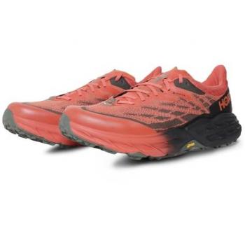 Zapatilla Hoka Speedgoat 5 GORE-TEX para hombre, diseño en rojo, naranja y gris, talla 41(1/3), ideal para trail running