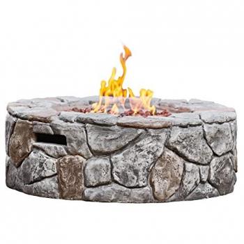 Outdoor Garden Round Propane Gas Fire Pit Table Burner