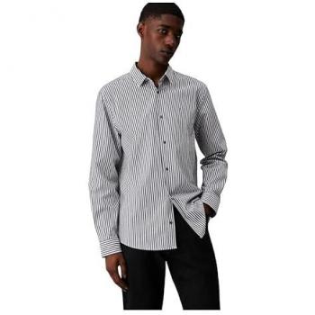 Langarmhemd CALVIN KLEIN POPLIN STRETCH STRIPE SHIRT schwarz
