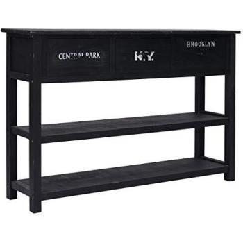 VidaXL Tavolo Consolle Nero 115 x 30 x 76 cm legno