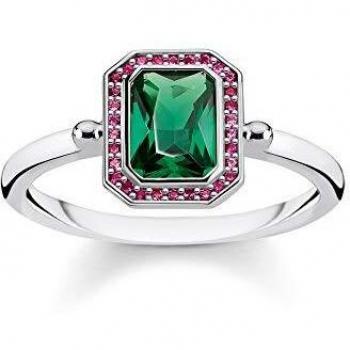 Anillo de plata con piedras preciosas rojas y verdes Thomas Sabo