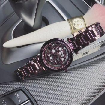 Transparent Spinning Flower Watch