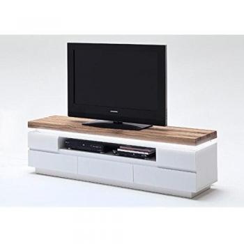 Lowboard Romina – Weiß matt, 175 × 49 × 40 cm, dimmbare LED‑Leuchten, Remote Control