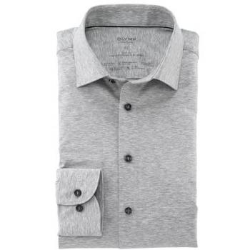 OLYMP Level Five Slim Fit Businesshemd, Größe 43, Silbergrau