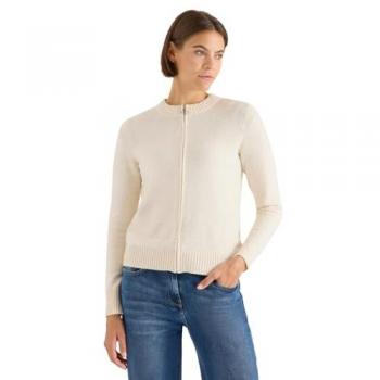 Cecil Cosy Cardigan mit Reißverschluss – Beige Melange – Damen – Größe: L, XXL, M, XL