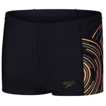 Speedo, Jungen, Badehose, Plastisol Placement Aquashort, Schwarz, (9, 10)