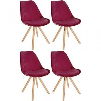 Set di 4 sedie Sofia in velluto con struttura in legno