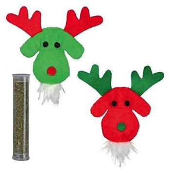 Festive Trixie Cat Reindeer Pocket Toy