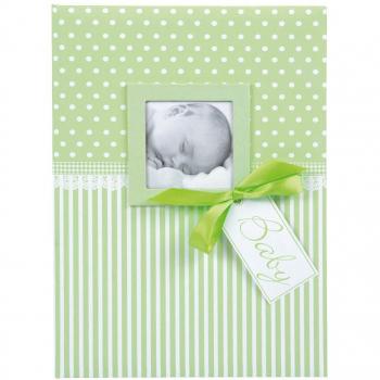 Goldbuch Babytagebuch mit Fensterausschnitt, 21 x 28 cm, Sweetheart, 44 illustrierte Seiten, Album in Grün