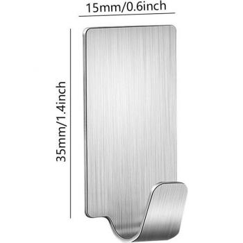 6 Ganchos de Acero Inoxidable para Soporte de Pared en Cocina