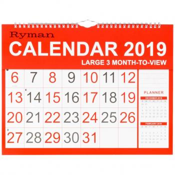 Ryman Deluxe Monthly Calendar 2019 (Large)