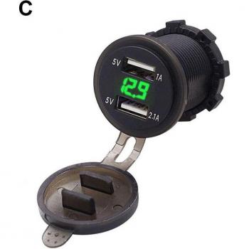 Extractme Auto Energie Stecker mit Voltmeter und USB-Anschlüssen