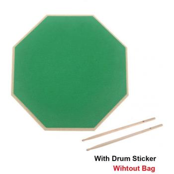 Rubber Drum Practice Pad 12 Inch with Wooden Base and Drumsticks