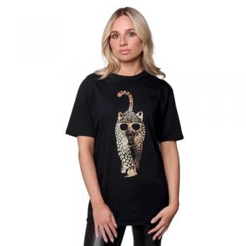 Sleek Gold Leopard Luxe Prowl Top – Black
